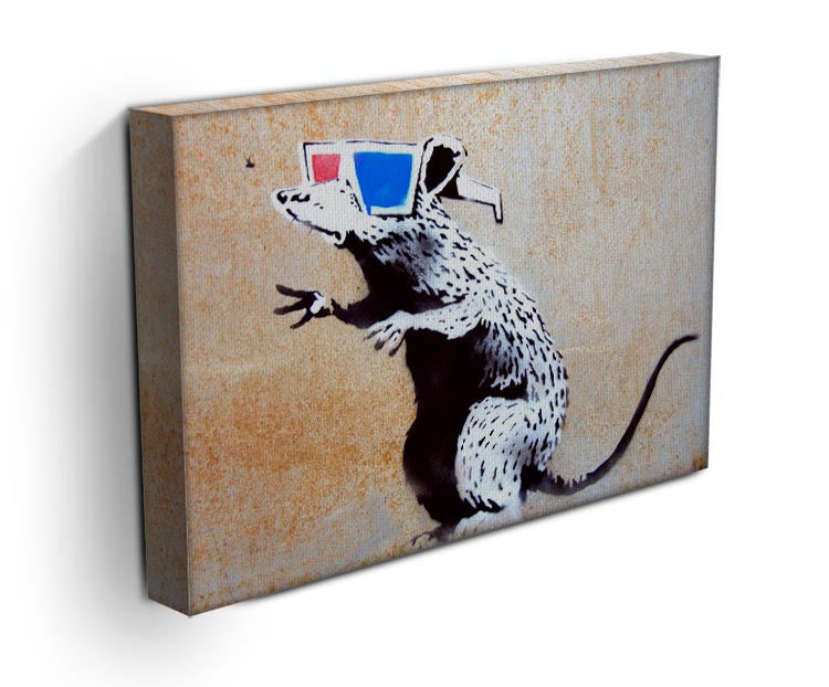 Banksy Rat Wearing 3D Glasses Print - Canvas Art Rocks - 3