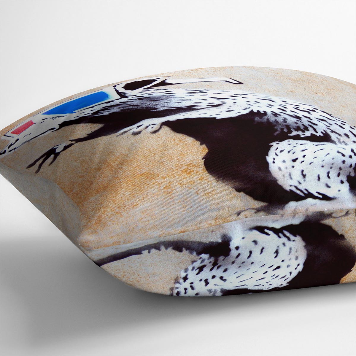 Banksy Rat Wearing 3D Glasses Cushion