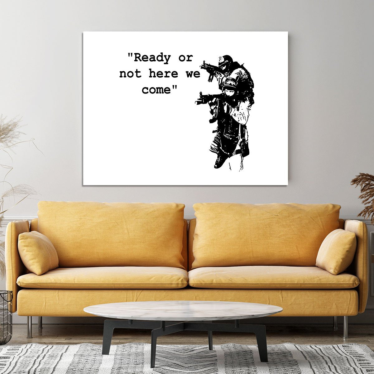 Banksy Ready Or Not Canvas Print or Poster
