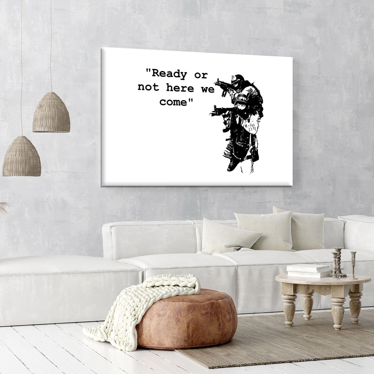 Banksy Ready Or Not Canvas Print or Poster