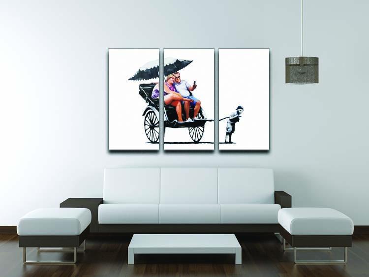 Banksy Rickshaw Kid 3 Split Panel Canvas Print - Canvas Art Rocks - 3