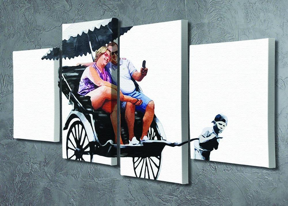 Banksy Rickshaw Kid 4 Split Panel Canvas - Canvas Art Rocks - 2