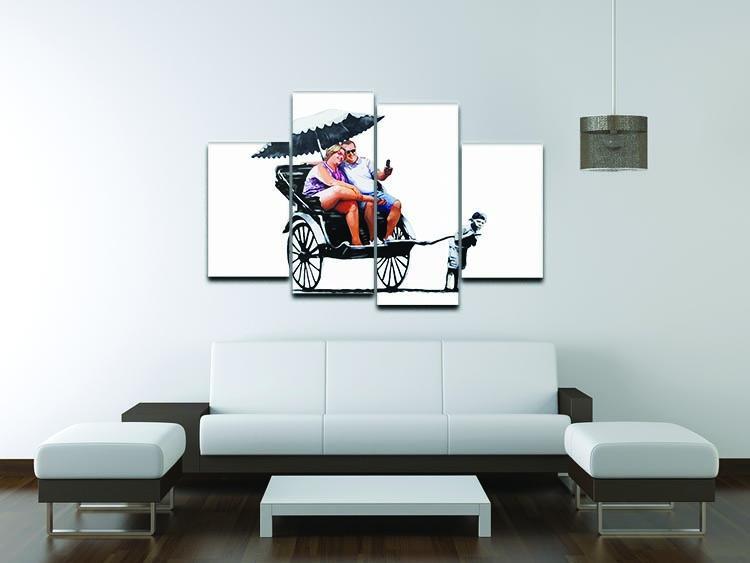 Banksy Rickshaw Kid 4 Split Panel Canvas - Canvas Art Rocks - 3