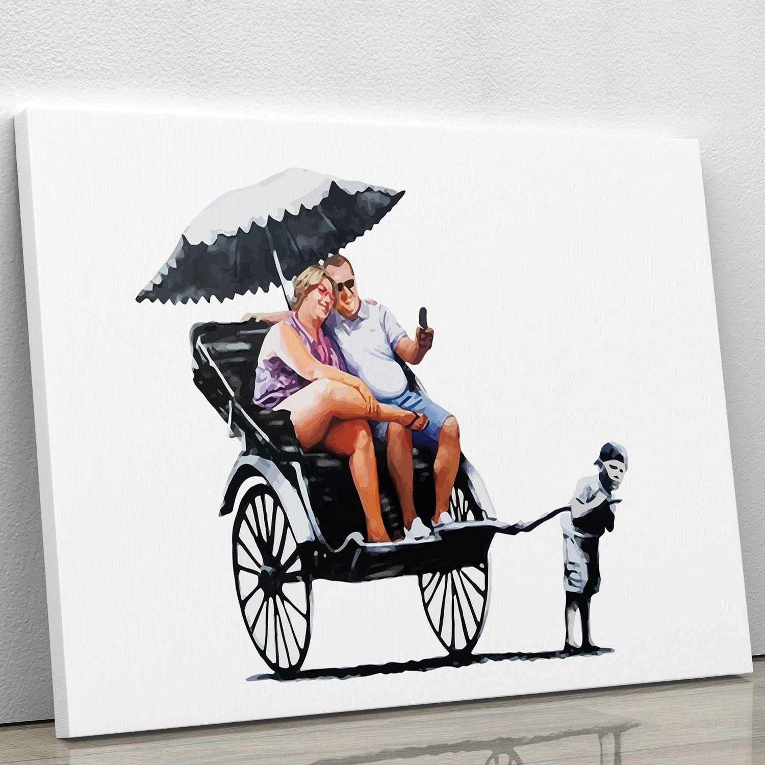 Banksy Rickshaw Kid Canvas Print or Poster