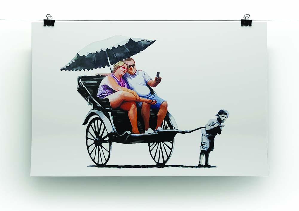 Banksy Rickshaw Kid Canvas Print or Poster - Canvas Art Rocks - 2