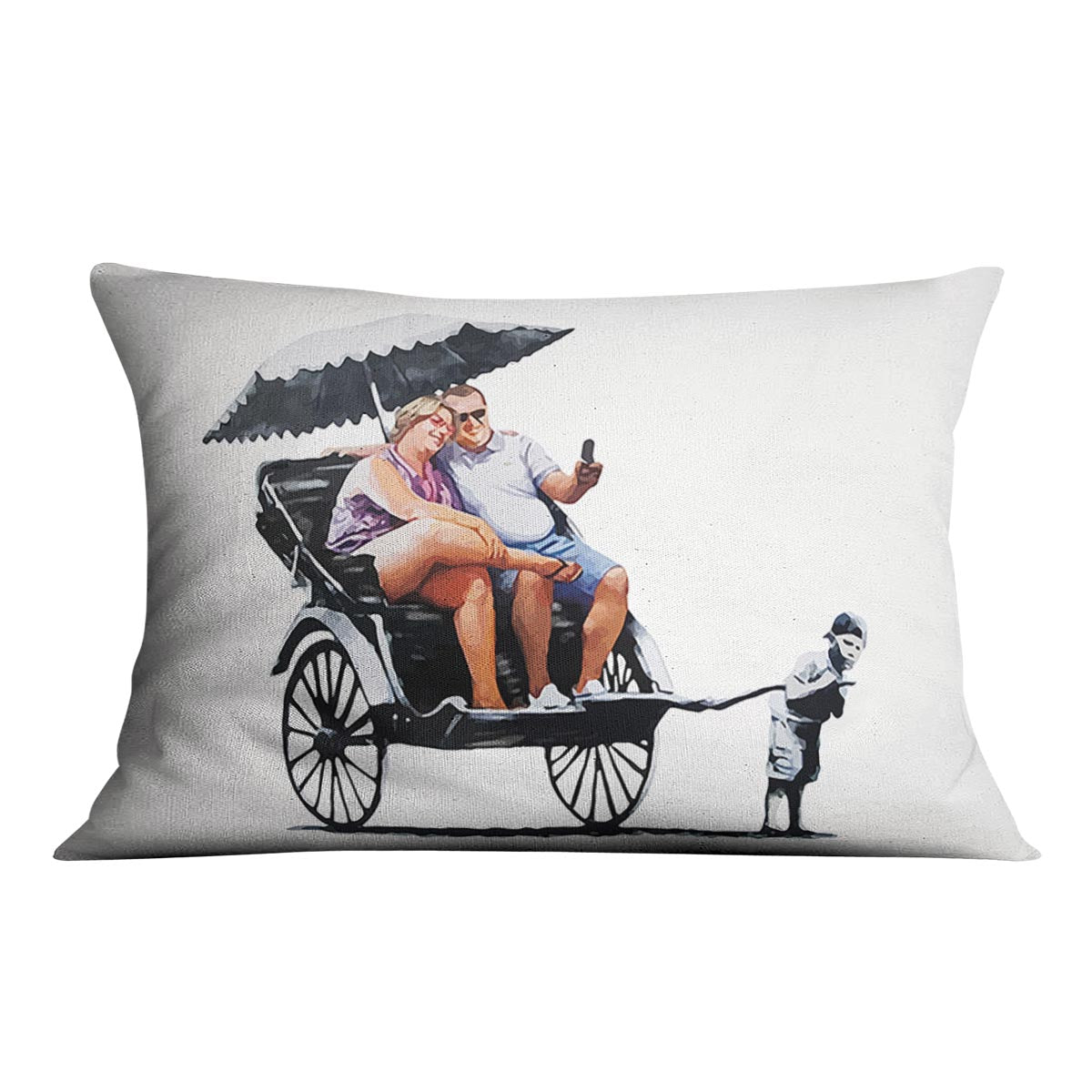 Banksy Rickshaw Kid Cushion