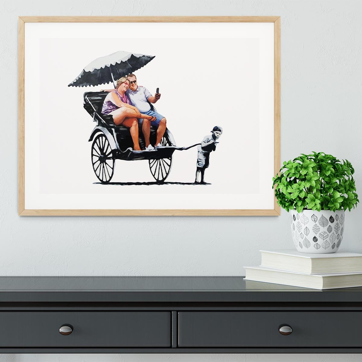 Banksy Rickshaw Kid Framed Print - Canvas Art Rocks - 3