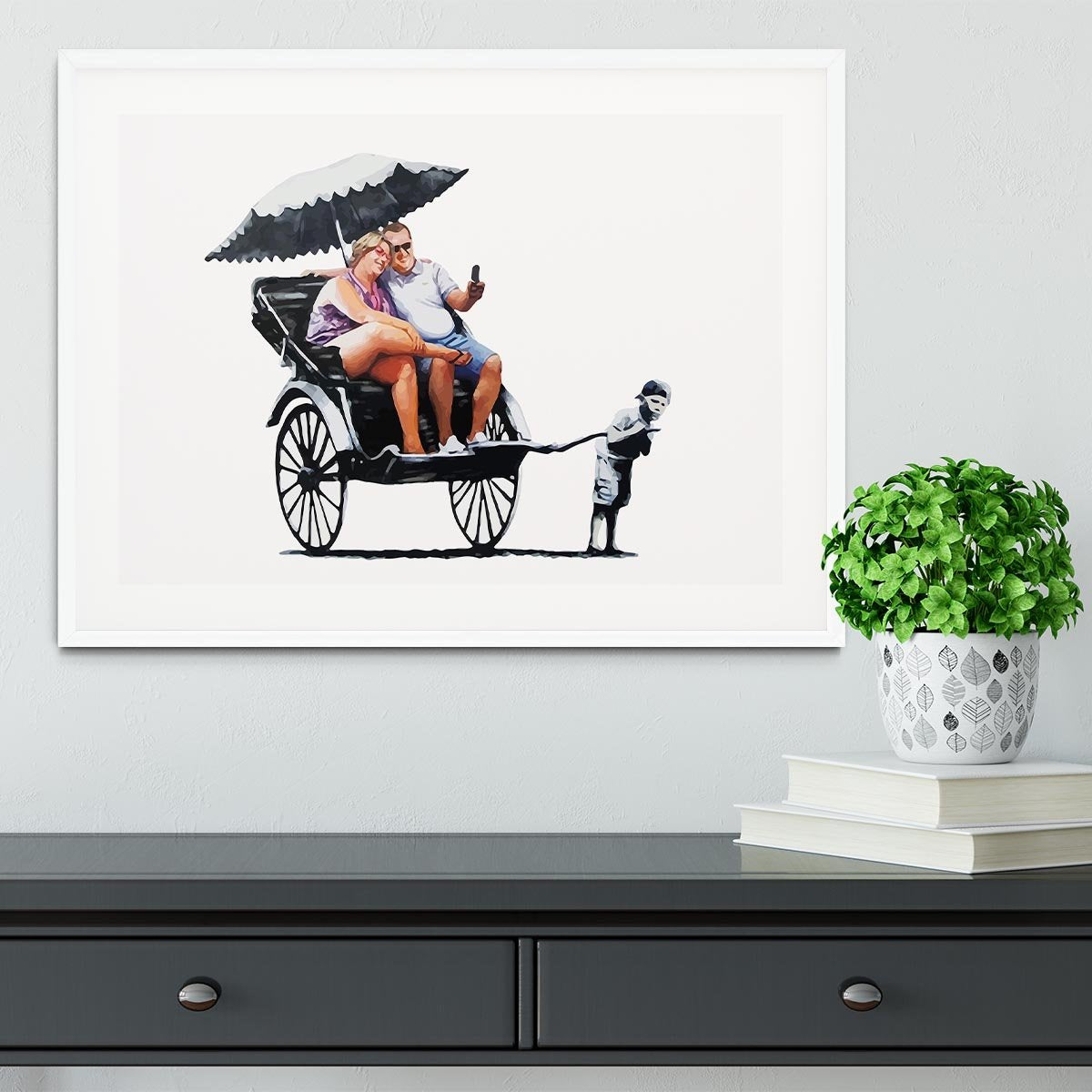 Banksy Rickshaw Kid Framed Print - Canvas Art Rocks - 5