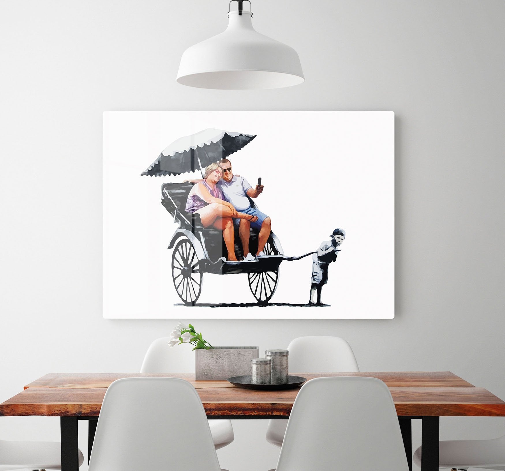 Banksy Rickshaw Kid HD Metal Print