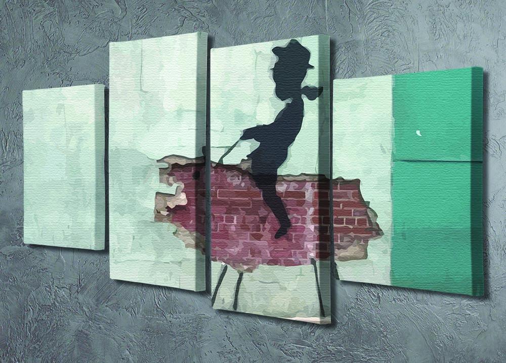 Banksy Rodeo Boy 4 Split Panel Canvas - Canvas Art Rocks - 2