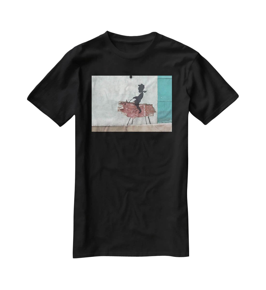 Banksy Rodeo Boy T-Shirt - Canvas Art Rocks - 1