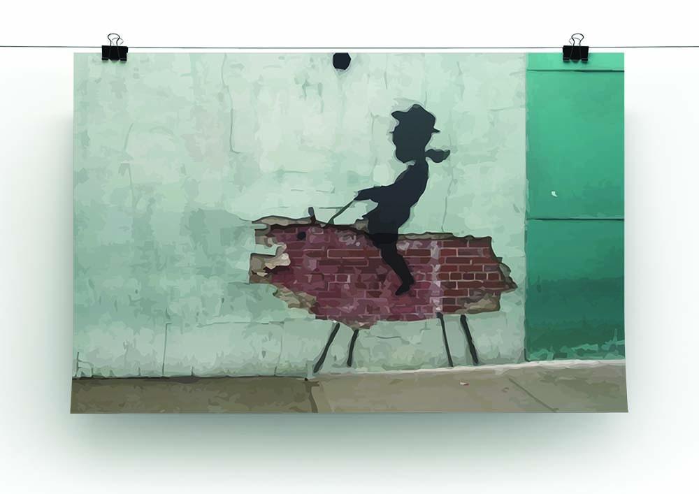 Banksy Rodeo Boy Canvas Print or Poster - Canvas Art Rocks - 2