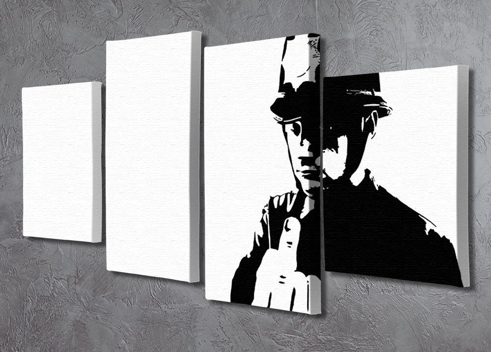 Banksy Rude Policeman 4 Split Panel Canvas - Canvas Art Rocks - 2