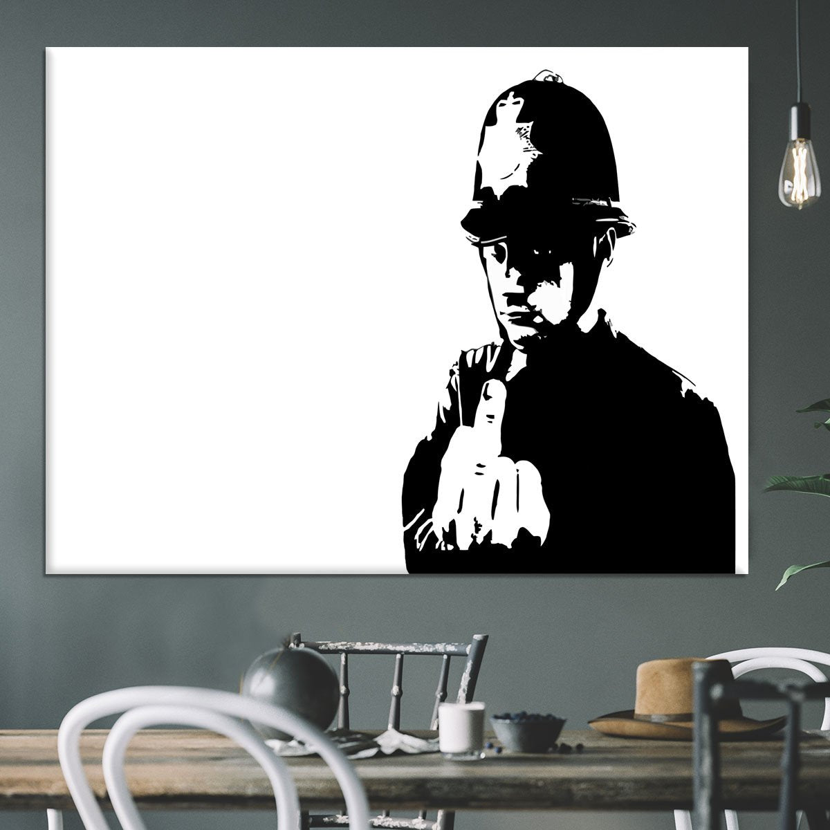 Banksy Rude Policeman Canvas Print or Poster
