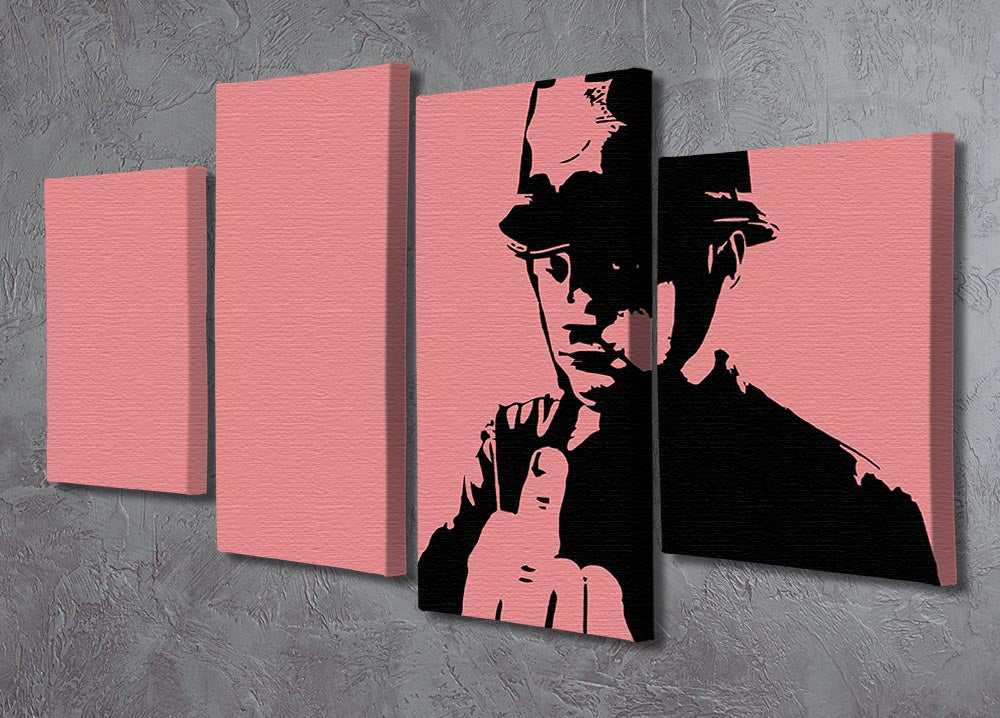 Banksy Rude Policeman Red 4 Split Panel Canvas - Canvas Art Rocks - 2