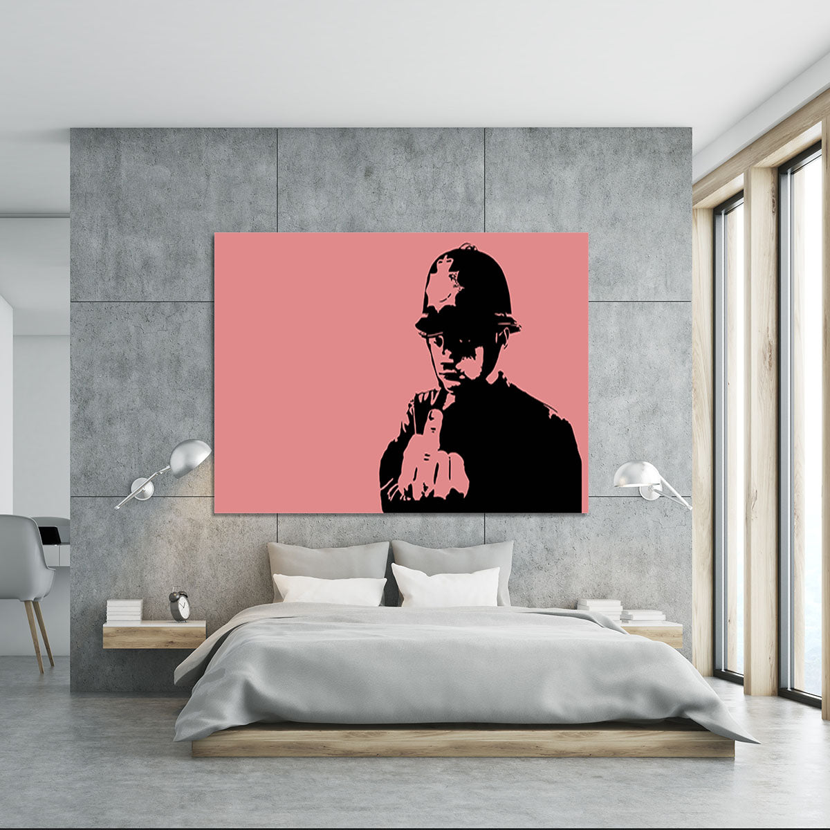 Banksy Rude Policeman Red Canvas Print or Poster - Canvas Art Rocks - 5
