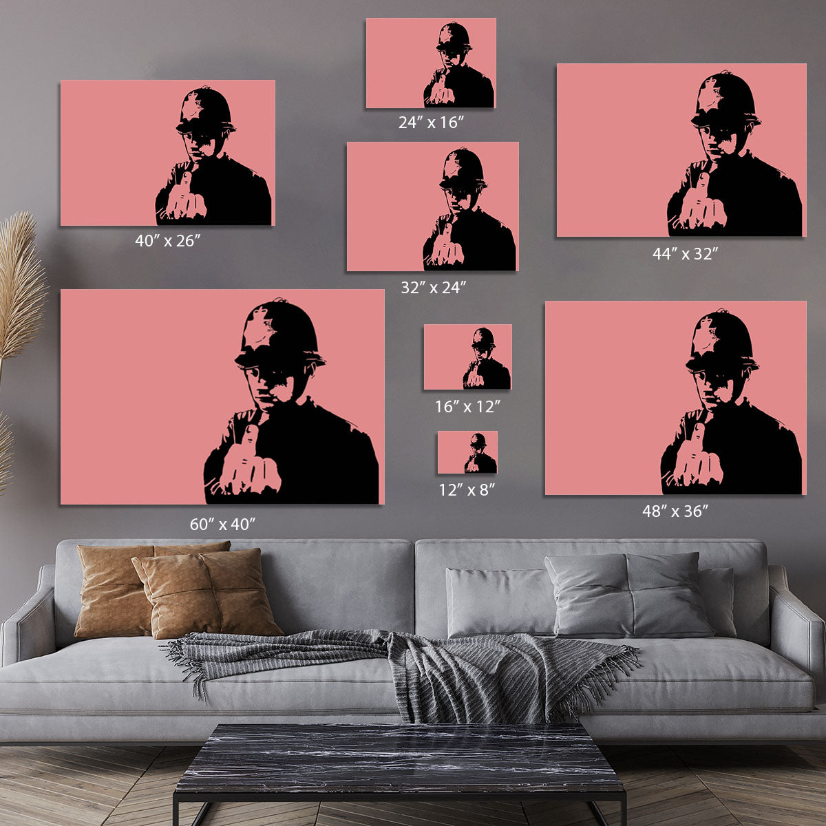 Banksy Rude Policeman Red Canvas Print or Poster - Canvas Art Rocks - 7