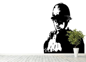 Banksy Rude Policeman Wall Mural Wallpaper - Canvas Art Rocks - 4