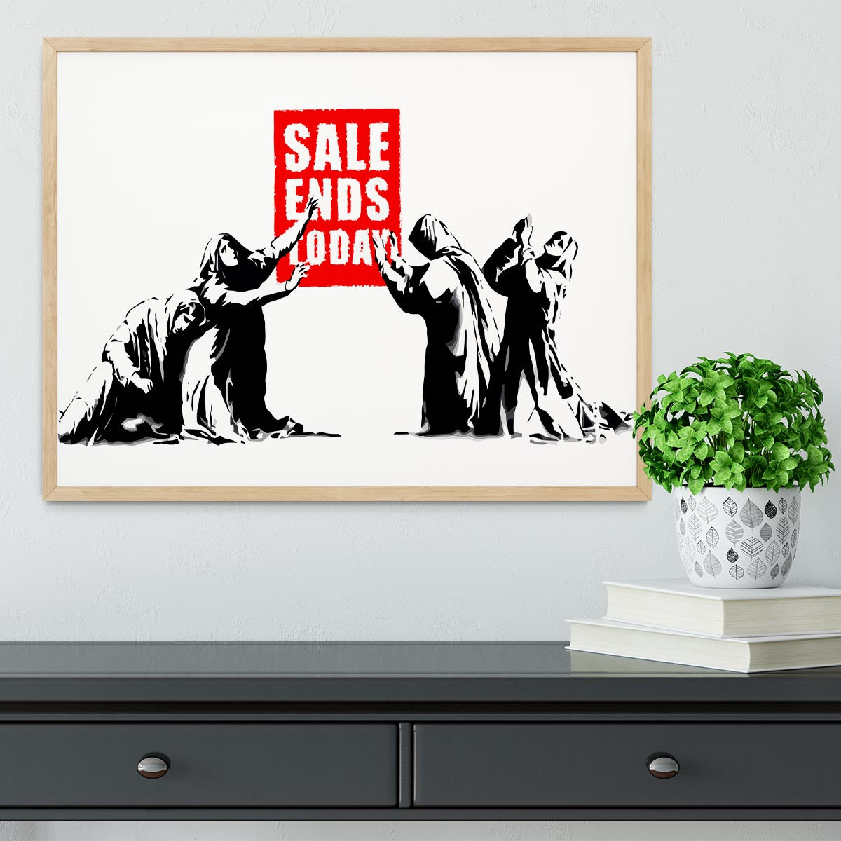 Banksy Sale Ends Today Framed Print - Canvas Art Rocks - 4