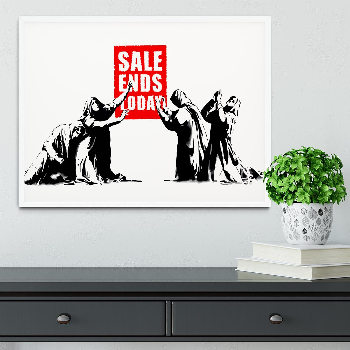 Banksy Sale Ends Today Framed Print - Canvas Art Rocks -6