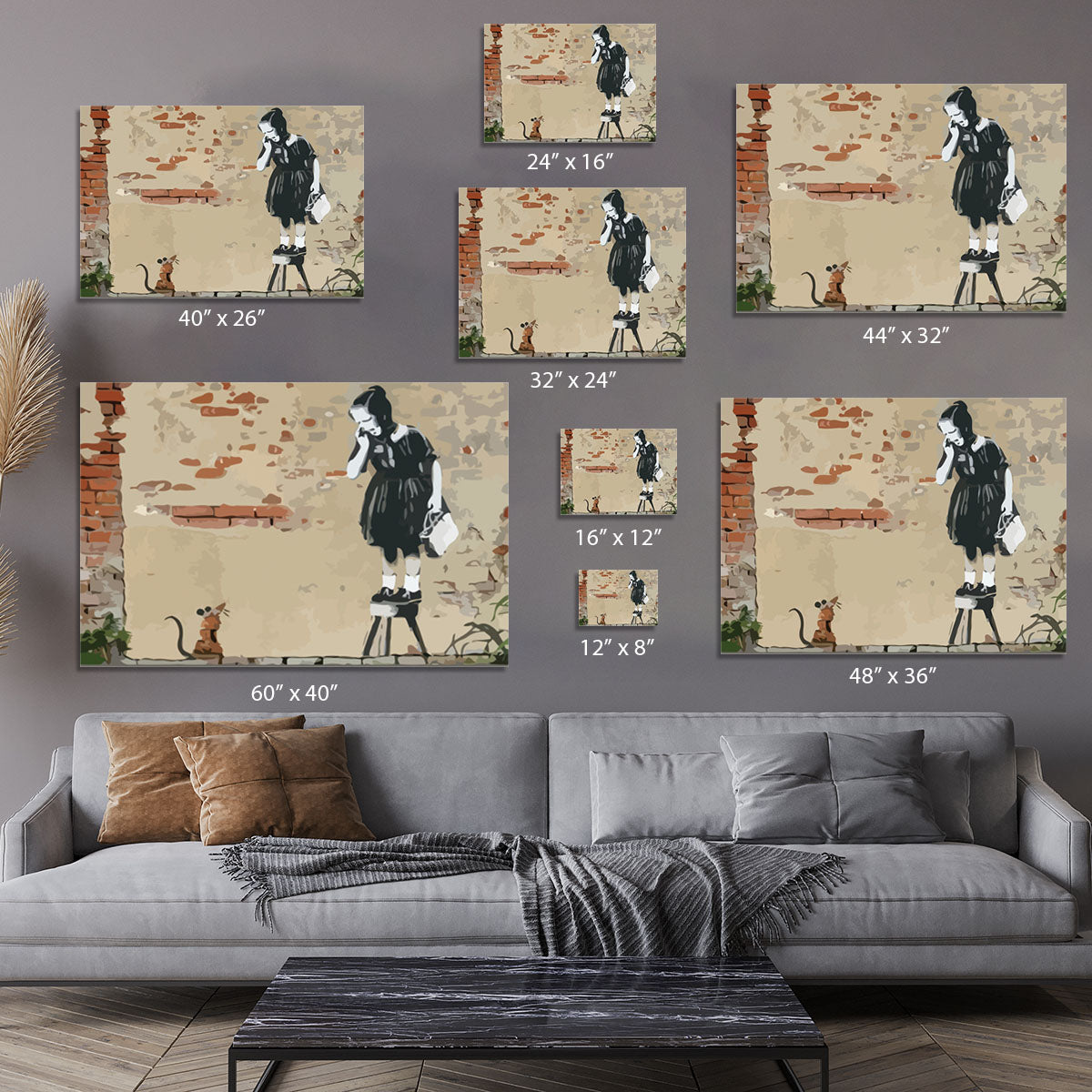 Banksy School Girl Mouse Canvas Print or Poster - Canvas Art Rocks - 7
