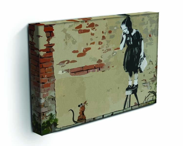 Banksy School Girl Mouse Canvas Print or Poster - Canvas Art Rocks - 3