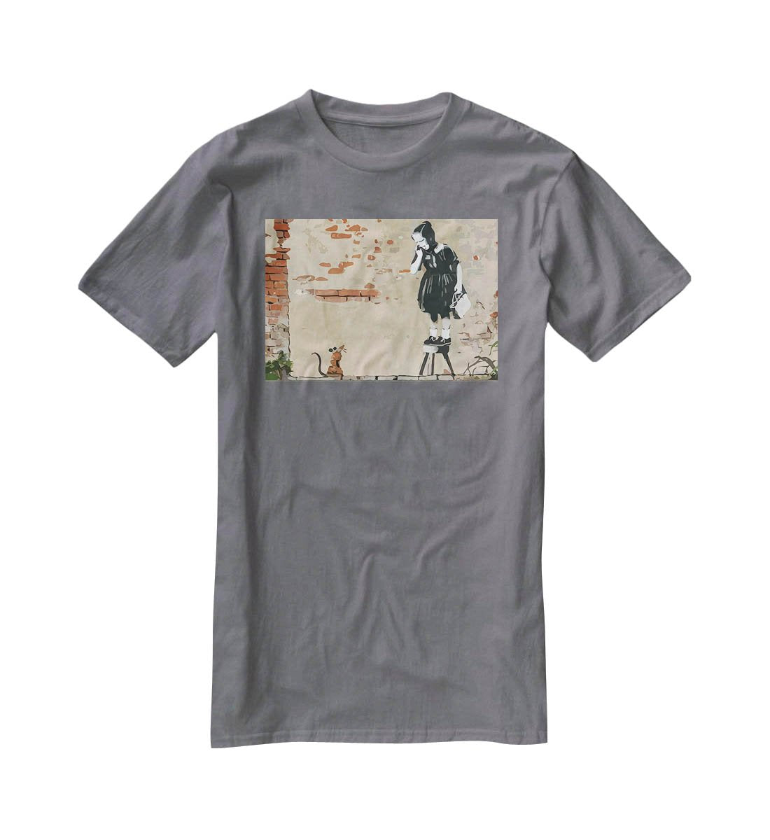 Banksy School Girl Mouse T-Shirt - Canvas Art Rocks - 3