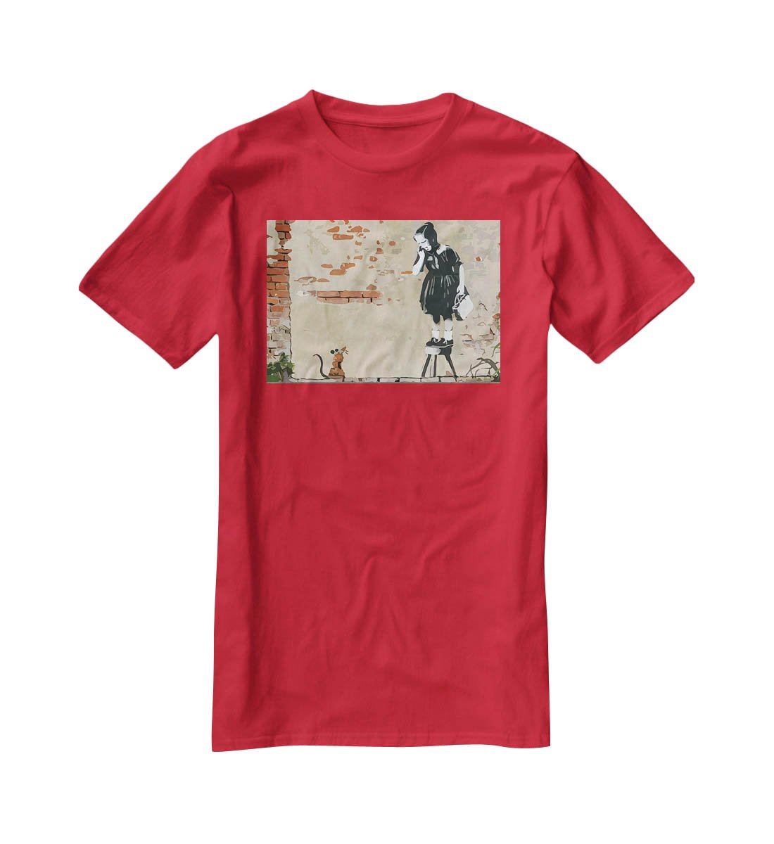Banksy School Girl Mouse T-Shirt - Canvas Art Rocks - 4