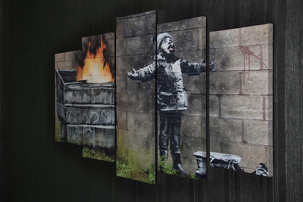 Banksy Seasons Greeting 5 Split Panel Canvas  - Canvas Art Rocks - 2