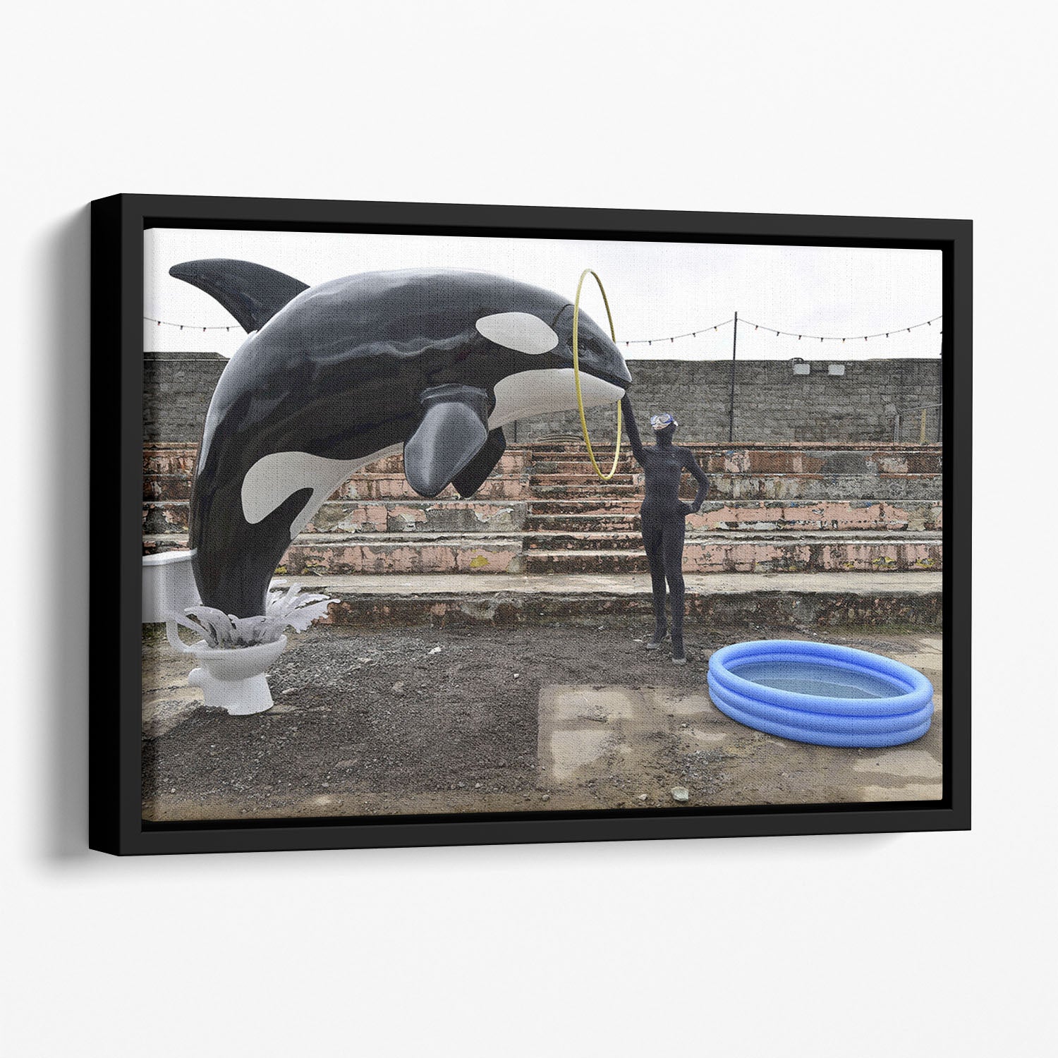 Banksy Seaworld Floating Framed Canvas