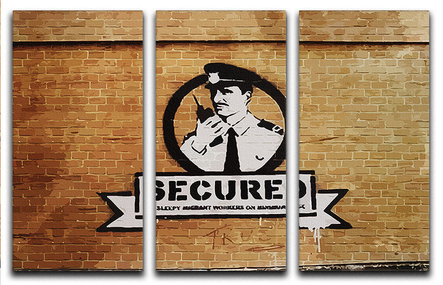 Banksy Secured Liverpool 3 Split Panel Canvas Print - Canvas Art Rocks - 1