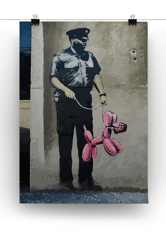 Banksy Security Guard With Pink Balloon Dog Canvas Print or Poster - Canvas Art Rocks - 2