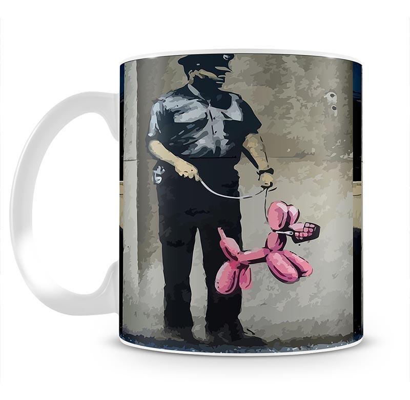 Banksy Security Guard With Pink Balloon Dog Mug - Canvas Art Rocks - 4