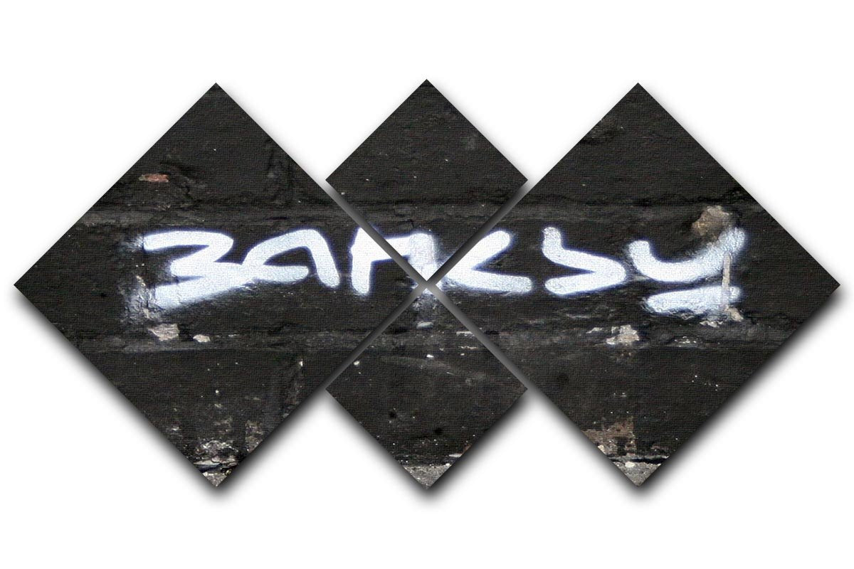 Banksy Signature Tag 4 Square Multi Panel Canvas  - Canvas Art Rocks - 1
