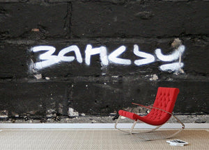 Banksy Signature Tag Wall Mural Wallpaper - Canvas Art Rocks - 2
