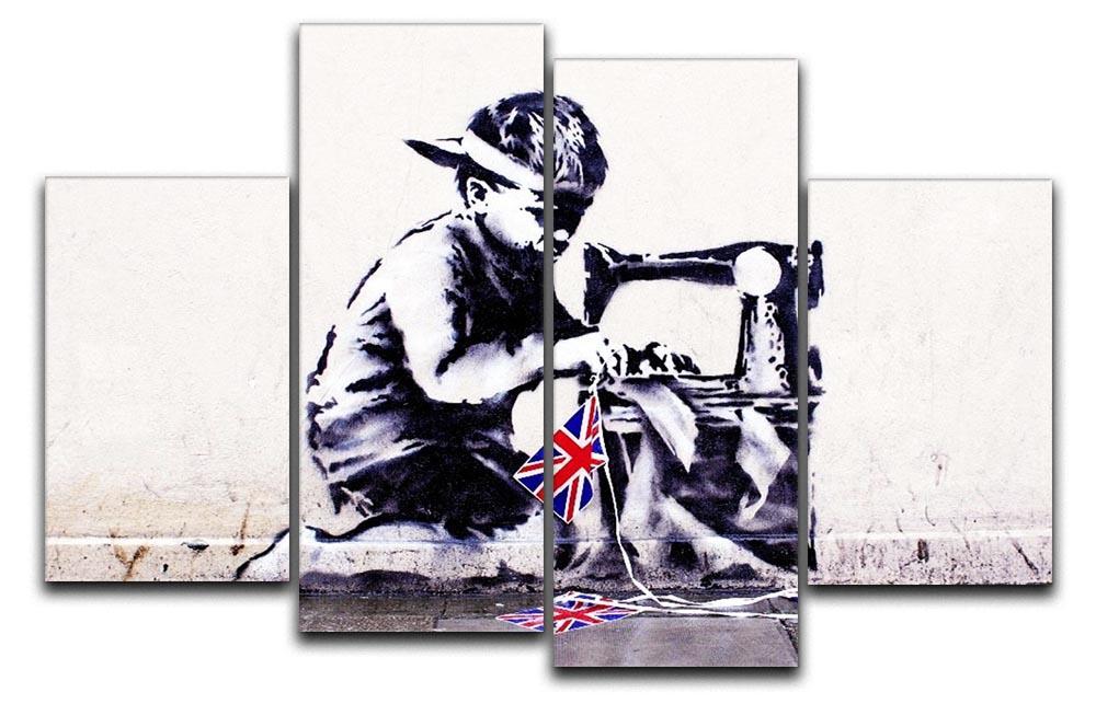 Banksy Slave Labour 4 Split Panel Canvas  - Canvas Art Rocks - 1