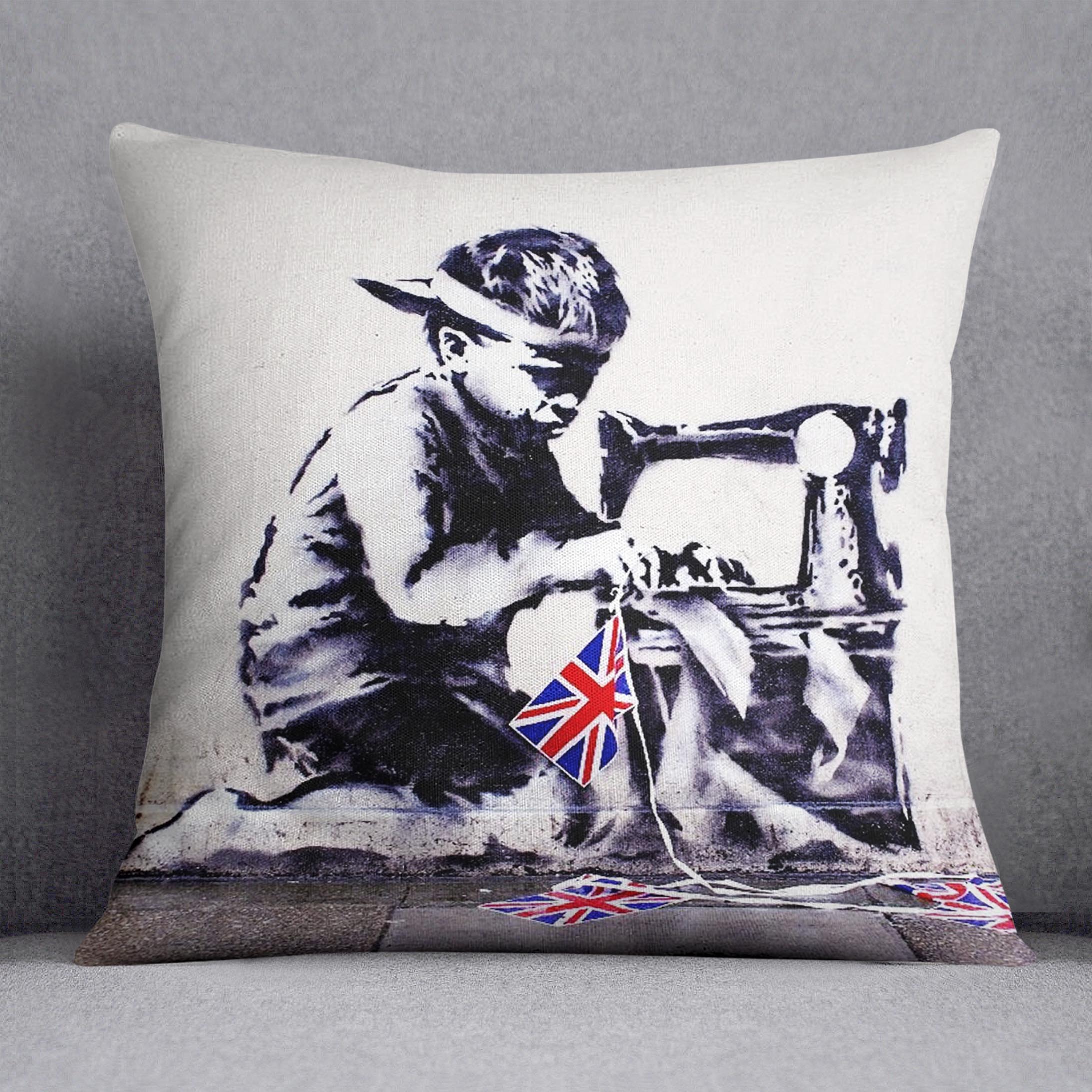 Banksy Slave Labor Cushion