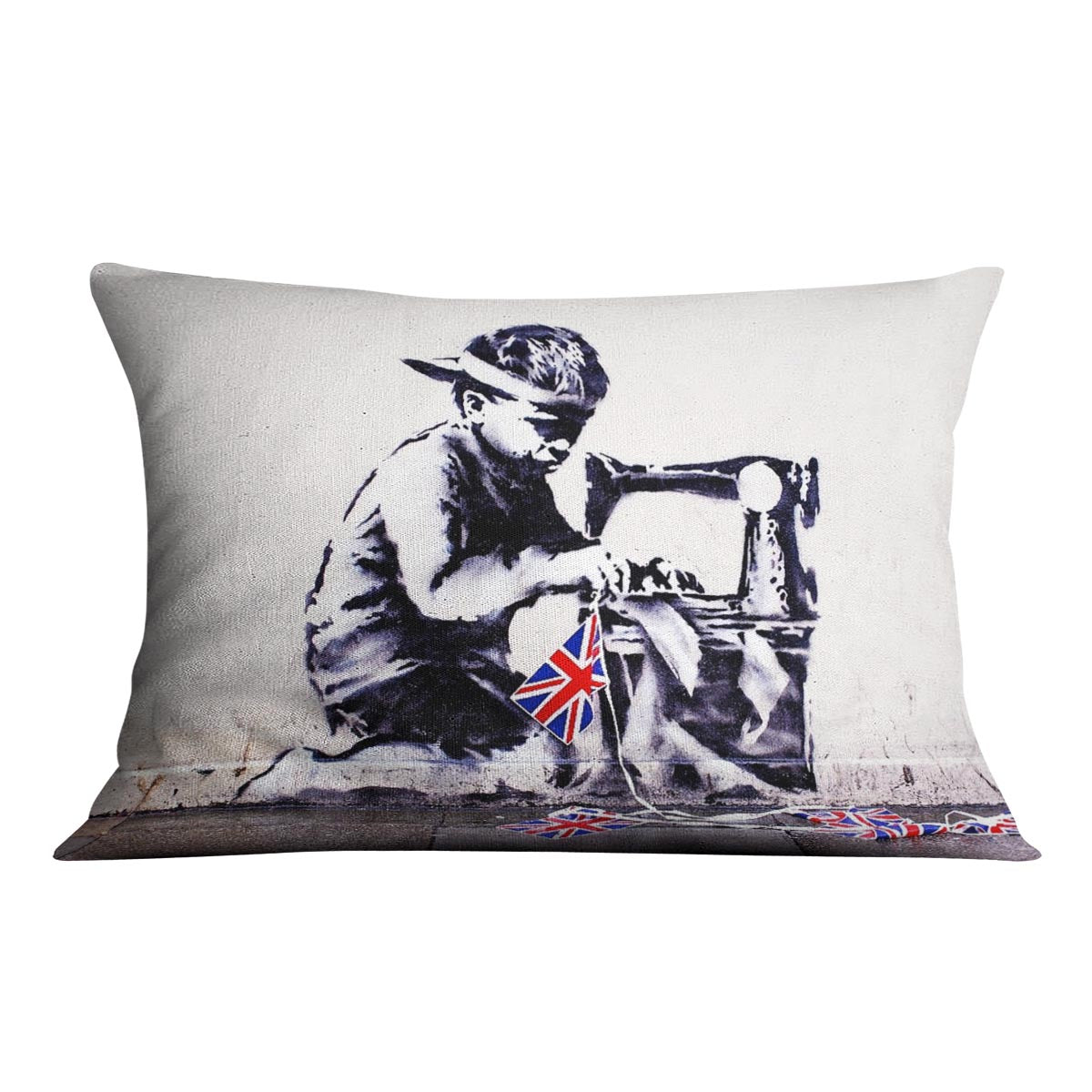 Banksy Slave Labour Cushion