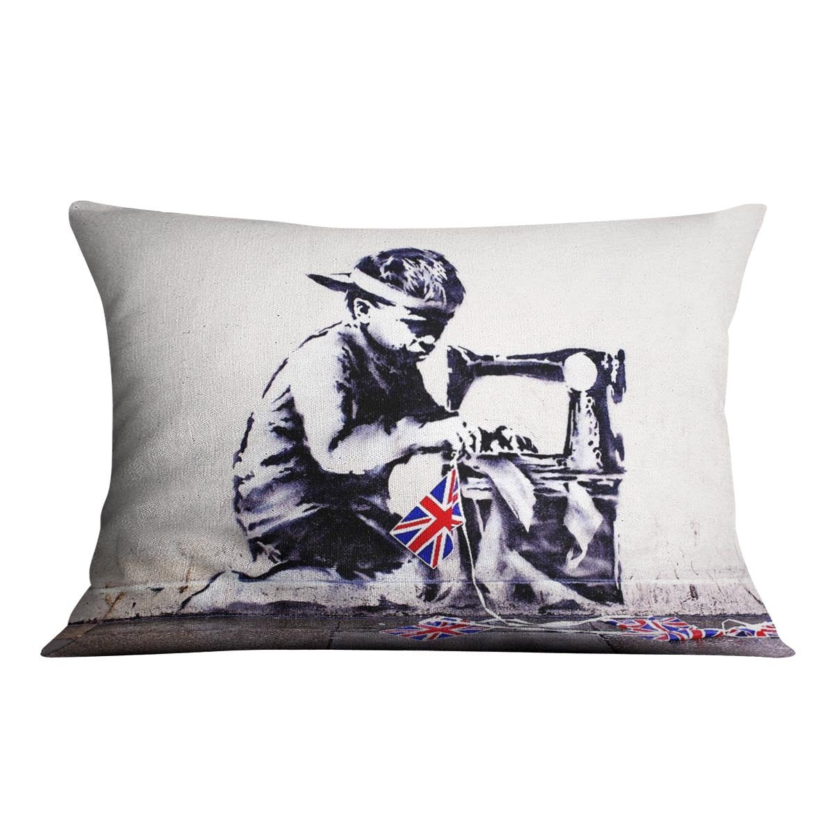 Banksy Slave Labor Cushion