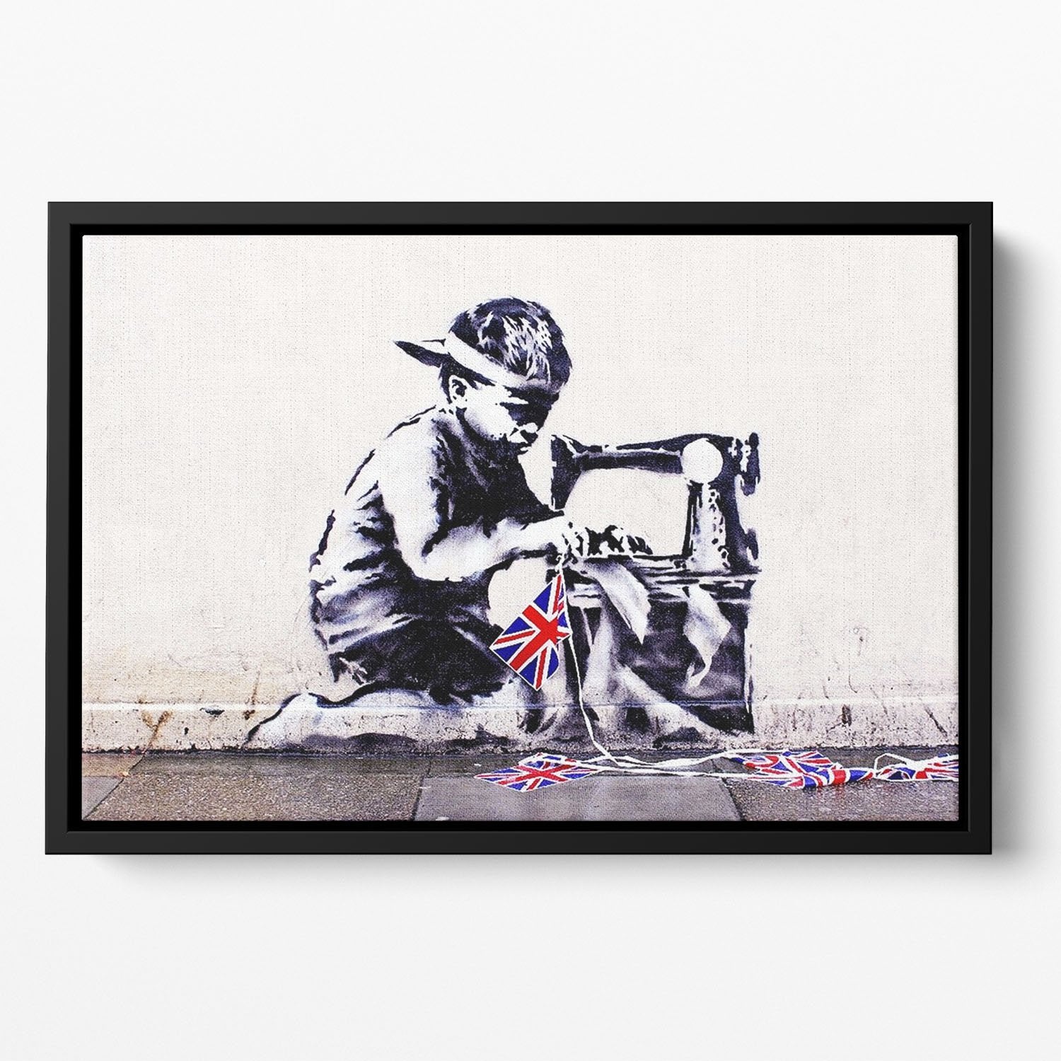 Banksy Slave Labor Floating Framed Canvas