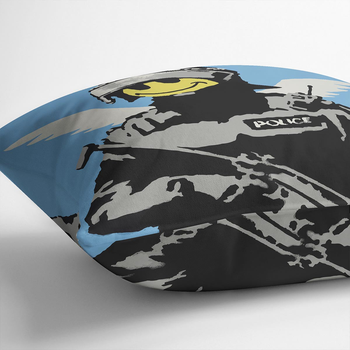 Banksy Smiley Angel Policeman Cushion