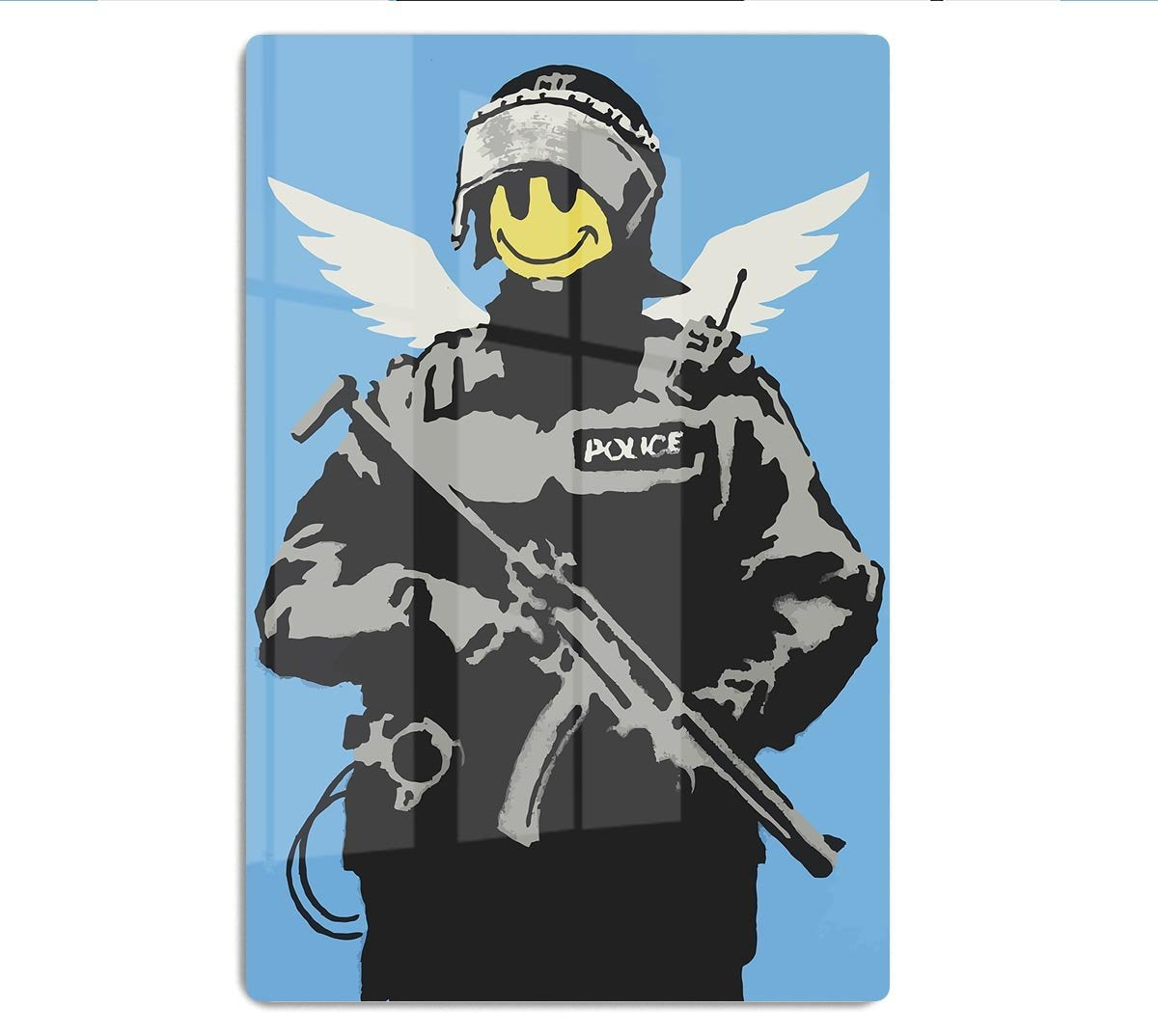 Banksy Smiley Angel Policeman HD Metal Print