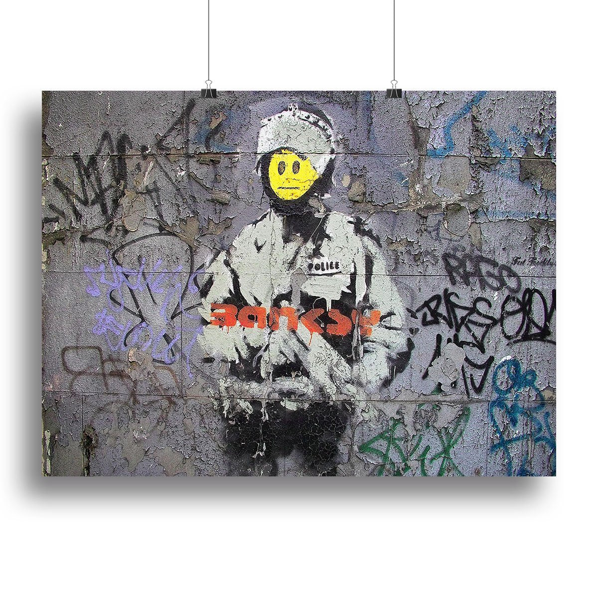 Banksy Smiley Riot Cop Canvas Print or Poster