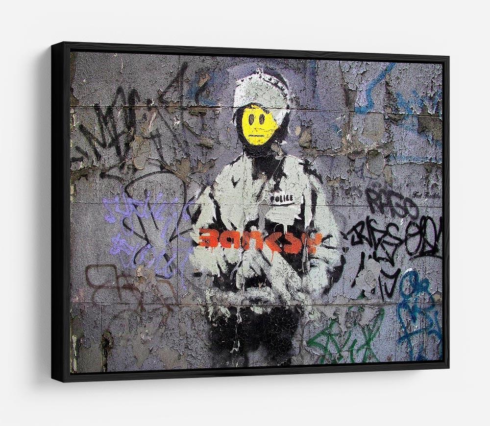 Banksy Smiley Riot Cop HD Metal Print