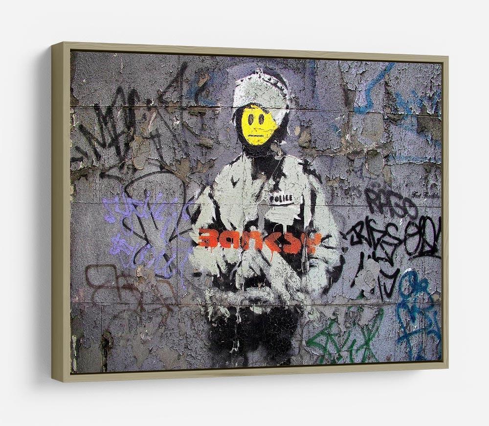 Banksy Smiley Riot Cop HD Metal Print