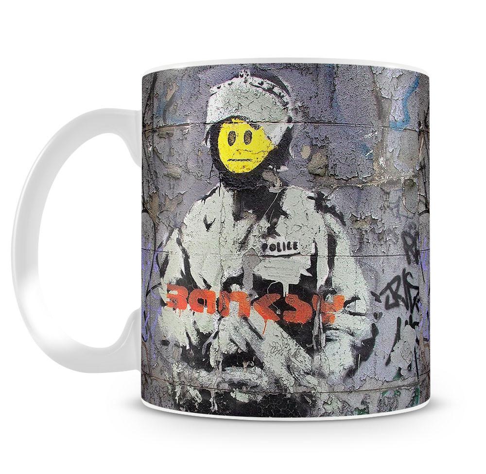 Banksy Smiley Riot Cop Mug - Canvas Art Rocks