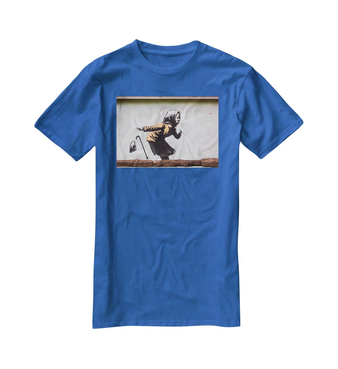 Banksy Sneezing Woman T-Shirt - Canvas Art Rocks - 2