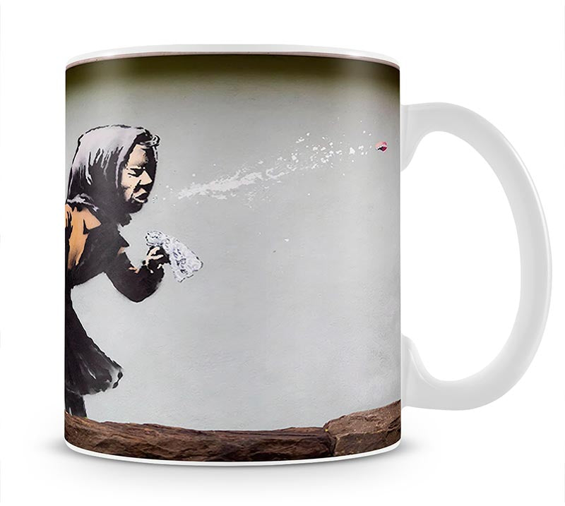 Banksy Sneezing Woman Mug - Canvas Art Rocks - 1