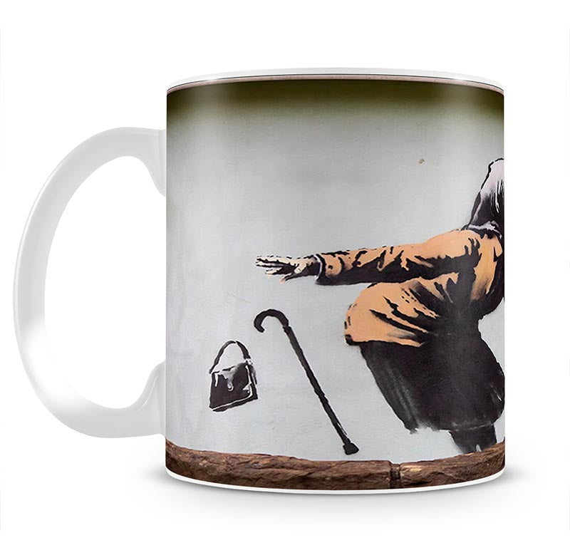 Banksy Sneezing Woman Mug - Canvas Art Rocks - 1