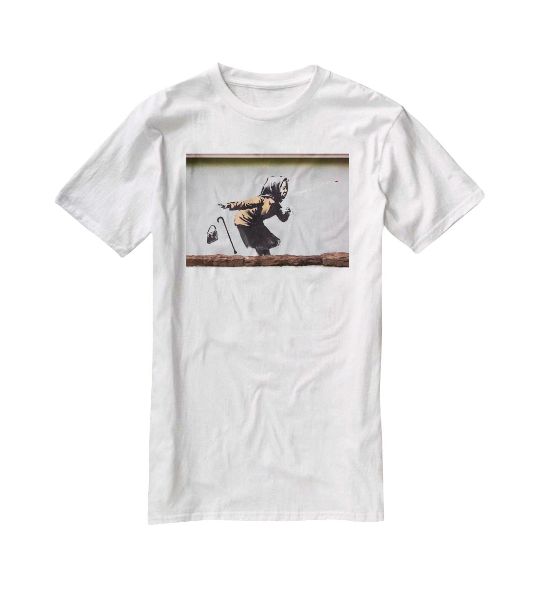 Banksy Sneezing Woman T-Shirt - Canvas Art Rocks - 5